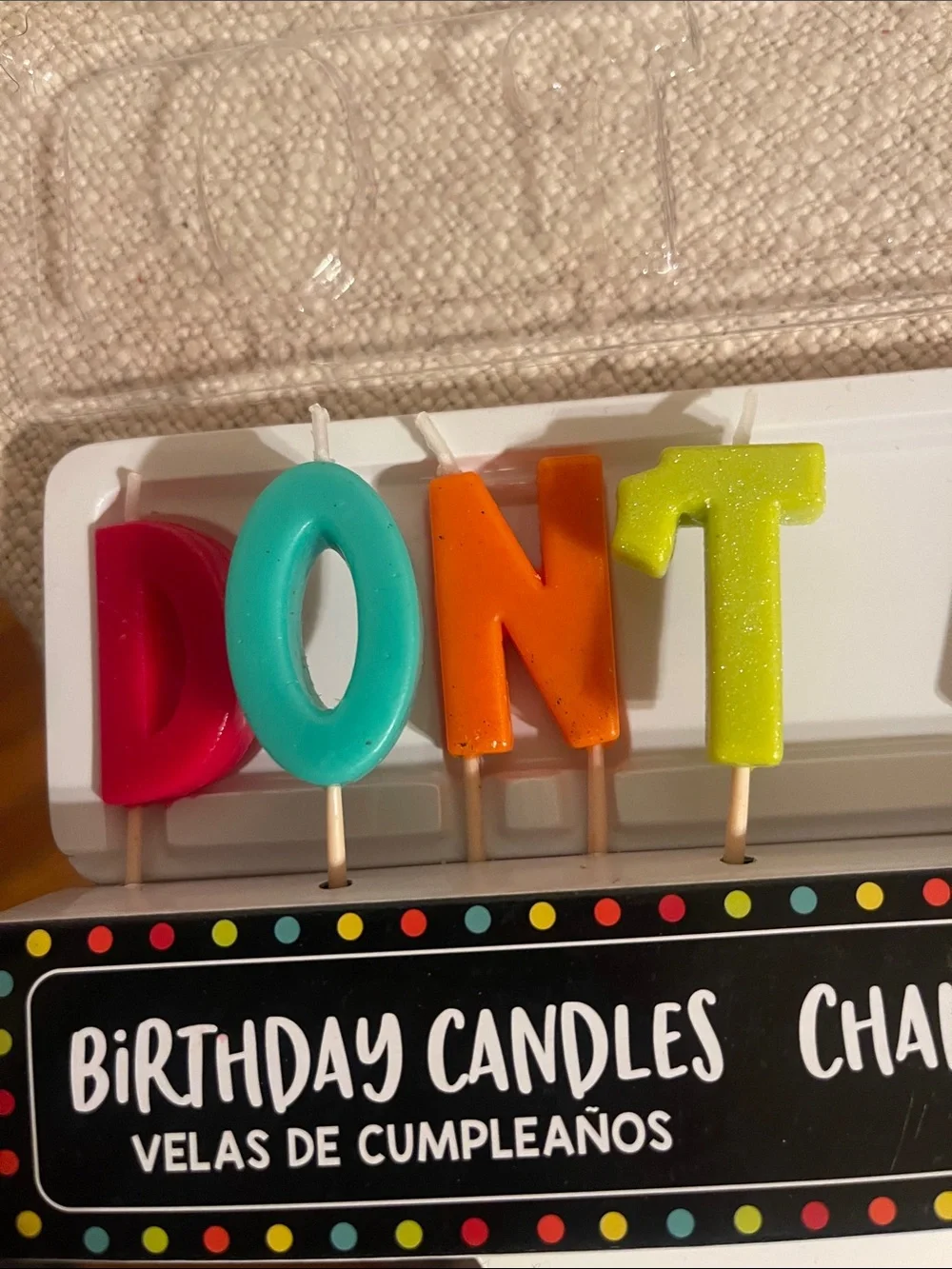Set of Brand New Funny Birthday Cake Candles - “DON’T ASK
